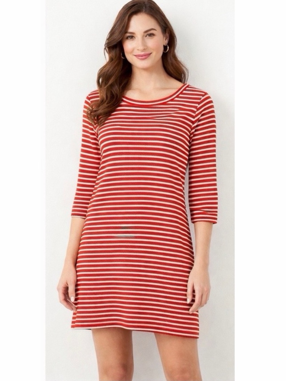 Talbots Lace up Dress French Terry Striped Nautical Coastal Preppy Spring NWT XS